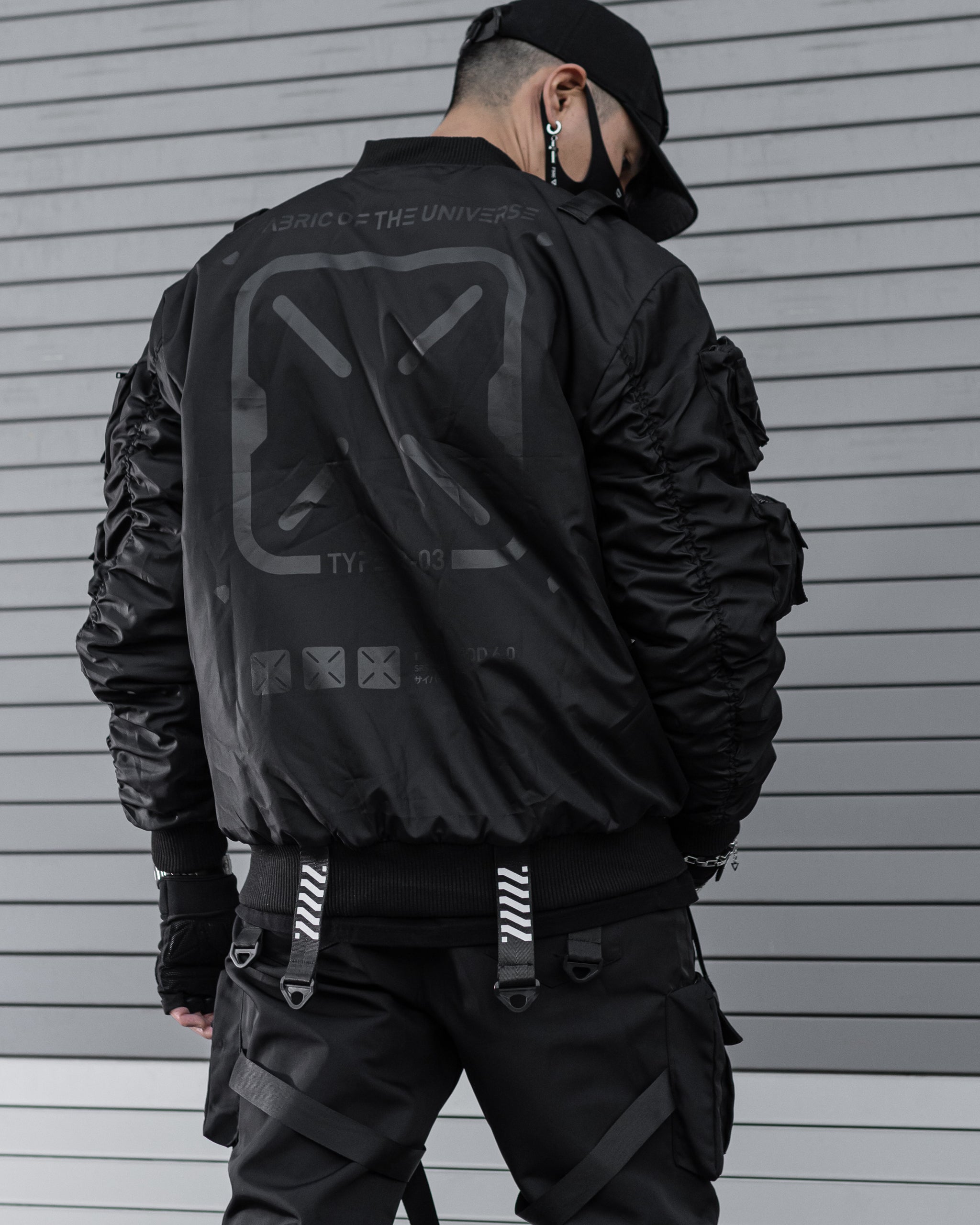 XB-03 Stealth Black Bomber Jacket - Fabric of the Universe