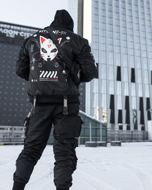 Kitsune-5X Black Bomber Jacket