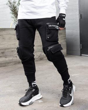 CG-Type 04G Black Cargo Joggers