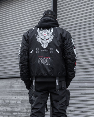 Fabric of The Universe Oni Black Bomber Jacket Large