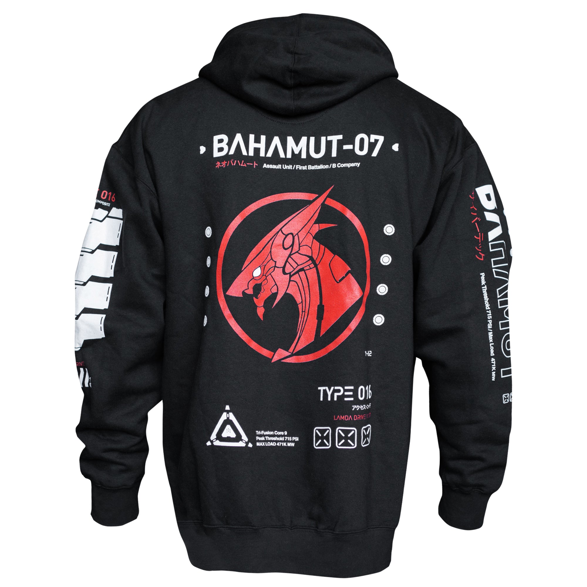 Bahamut-07 RD Black Hoodie