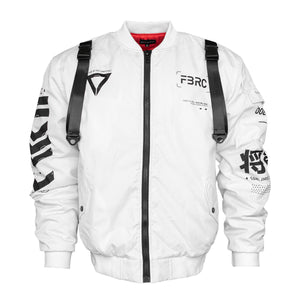 Fabric of The Universe CRB-003 White Crop Bomber Jacket Medium