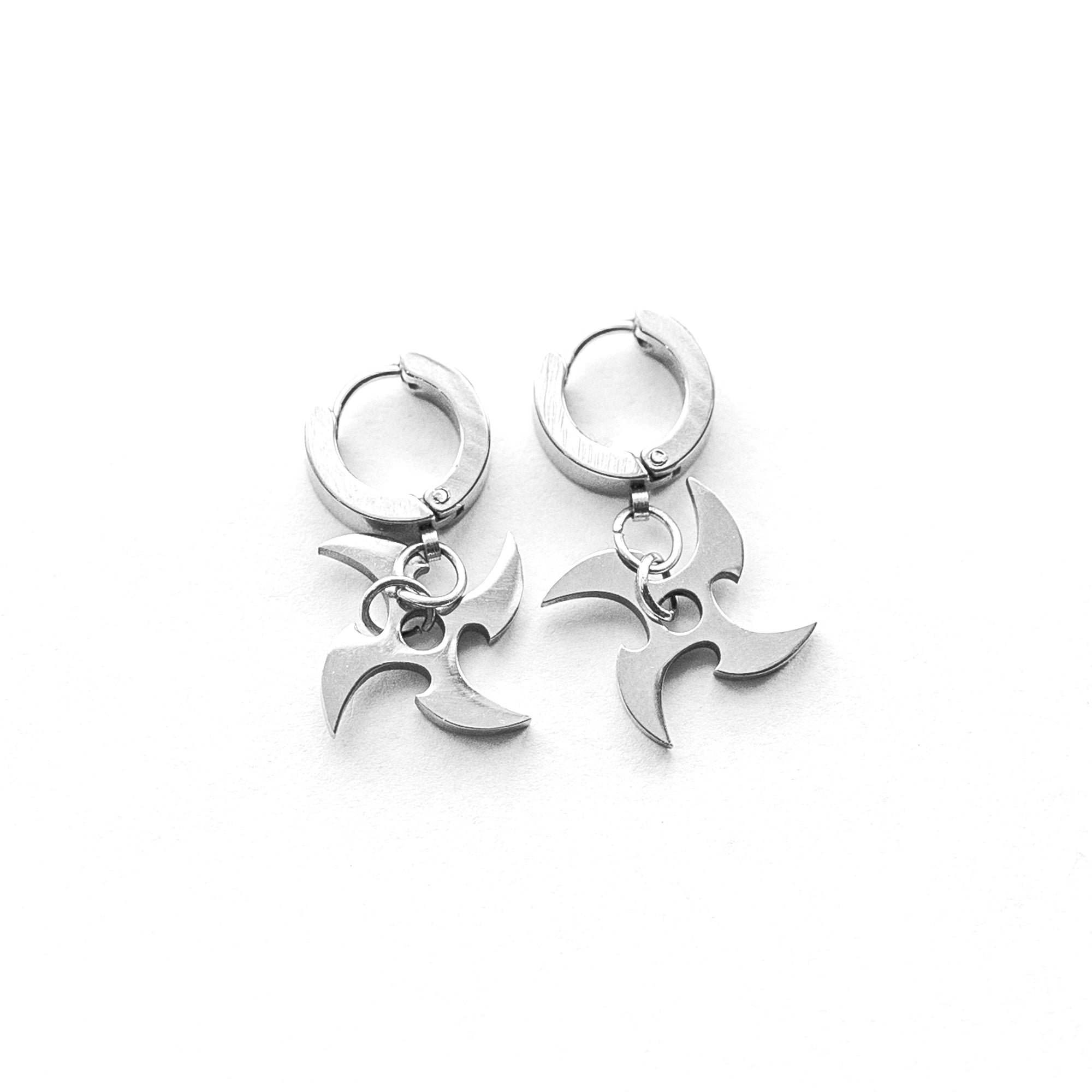 SRK-02A SS Shuriken Earrings