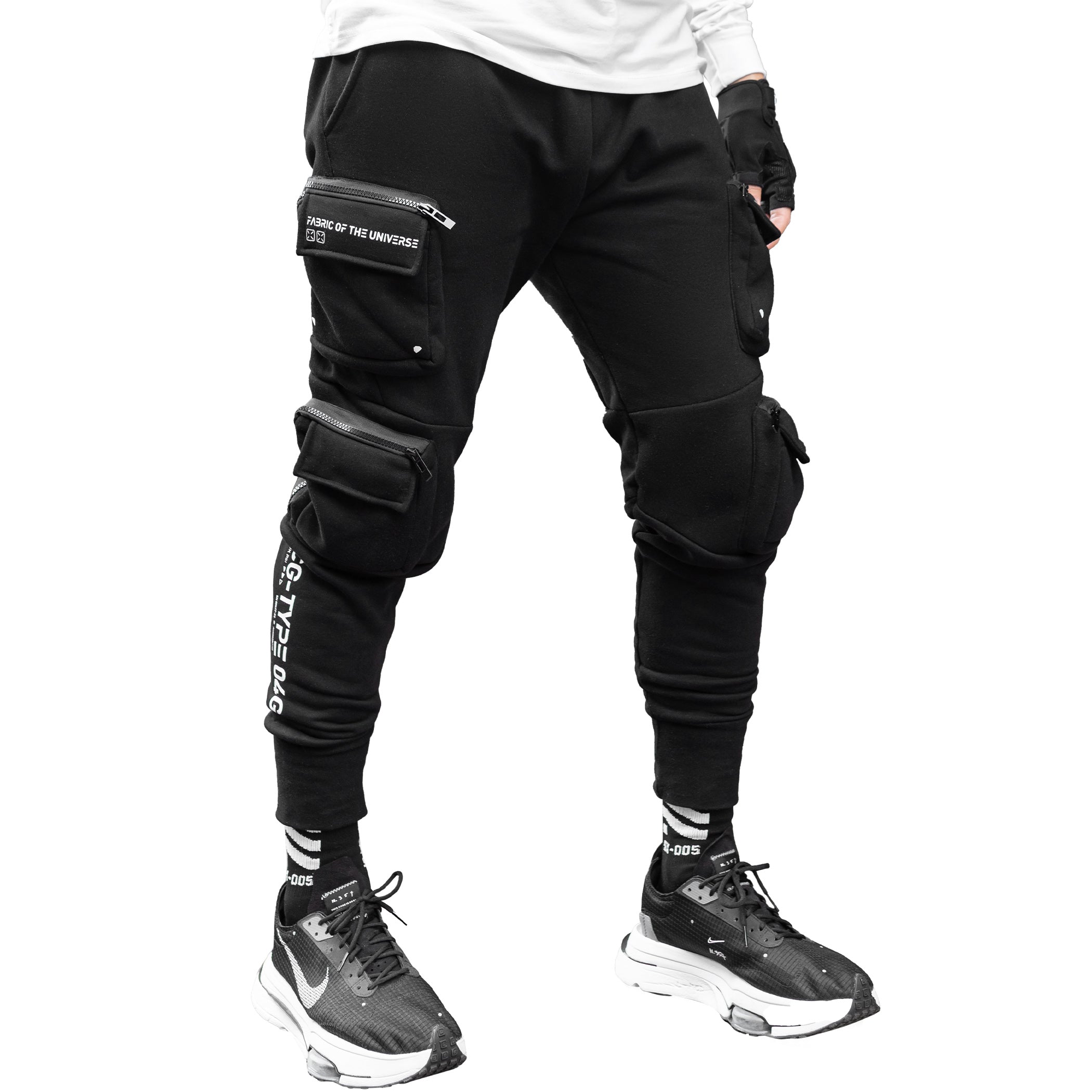 Minus Two Black Graff Vegan Leather Logo Cargo Pant Size S