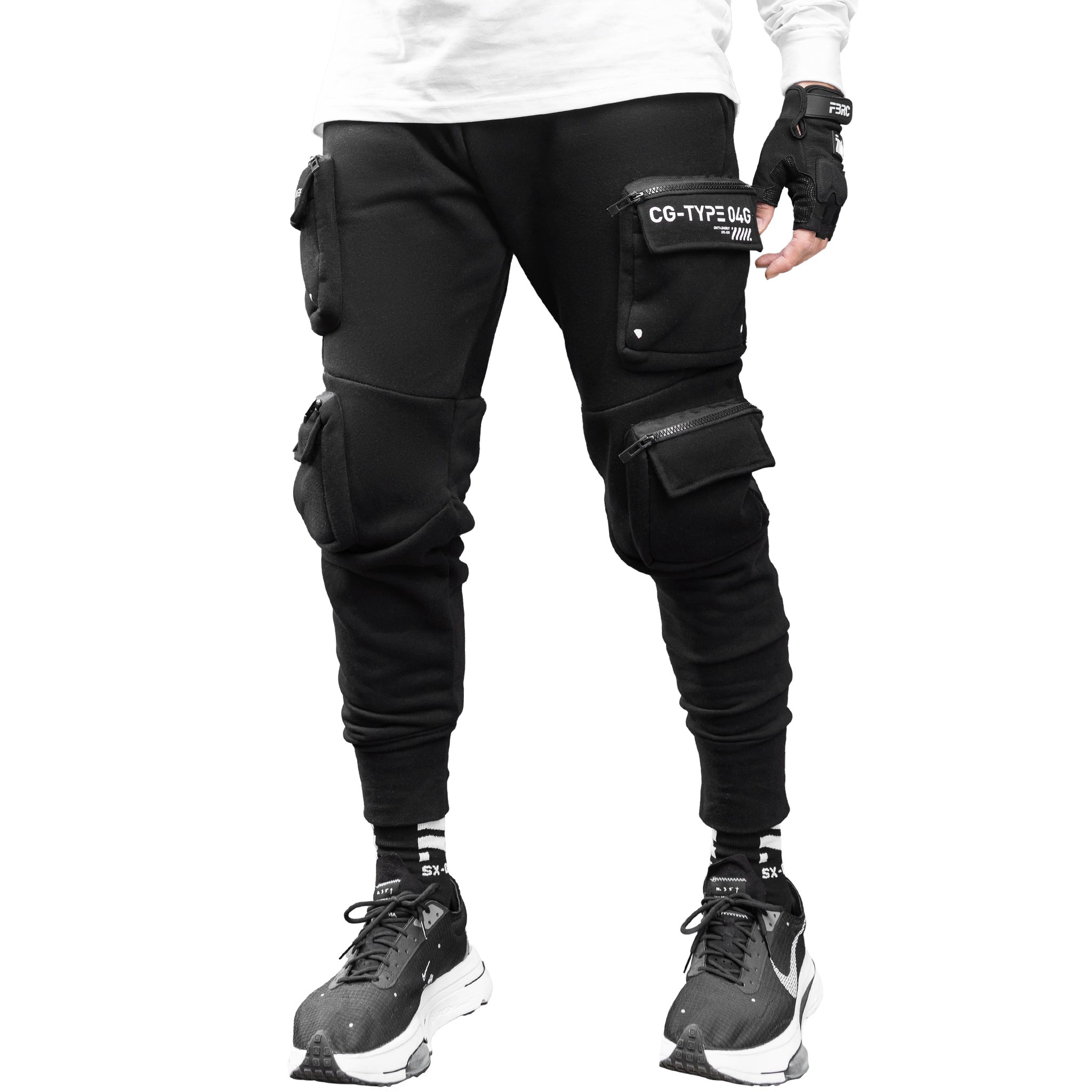 Fabric of the Universe Techwear Fashion Cargo Jogger Pants (Black CG-Type  09S, Small) at  Men's Clothing store
