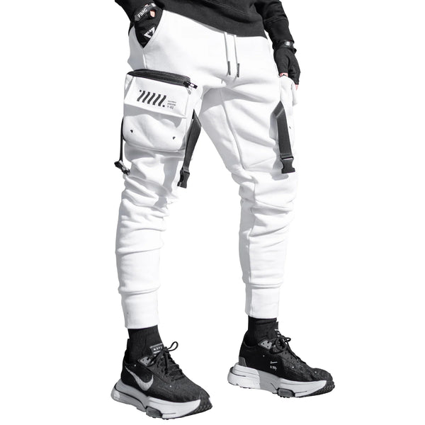 CG-Type 05A White Cargo Joggers - Fabric of the Universe