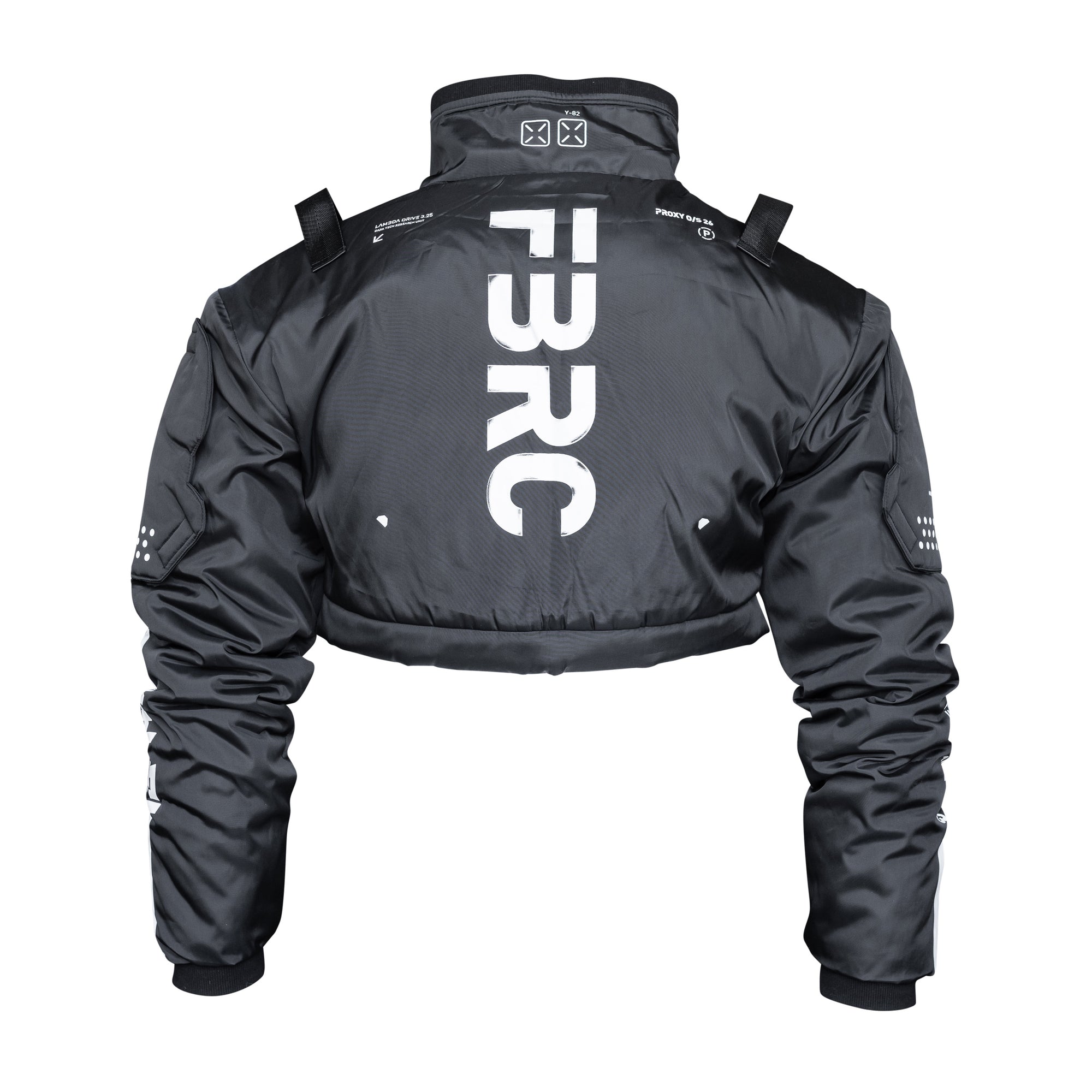 CRB-003 Black Crop Bomber Jacket