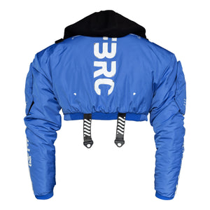 CRB-003 Blue Hood Crop Bomber Jacket