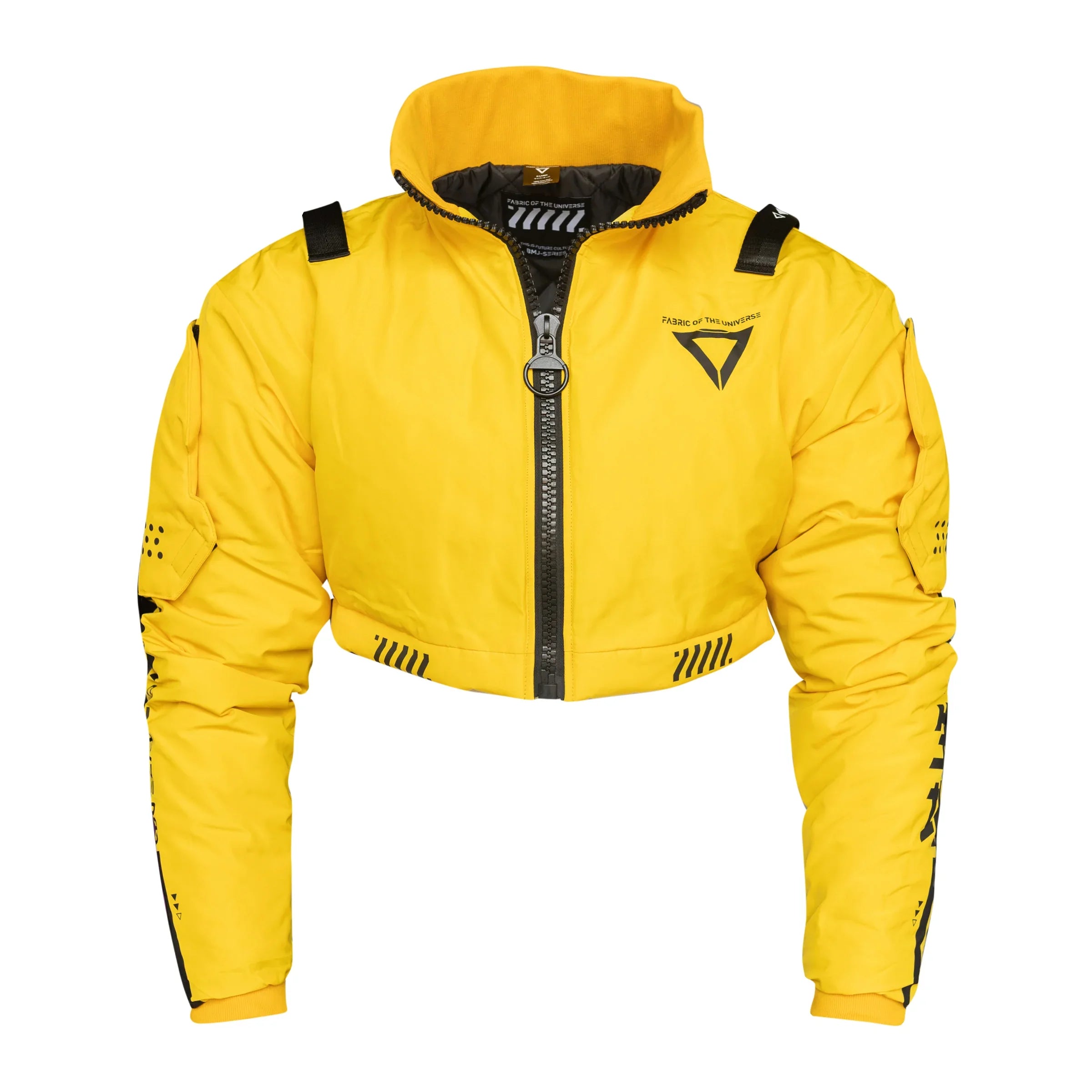 CRB-003 Gold Crop Bomber Jacket - Fabric of the Universe
