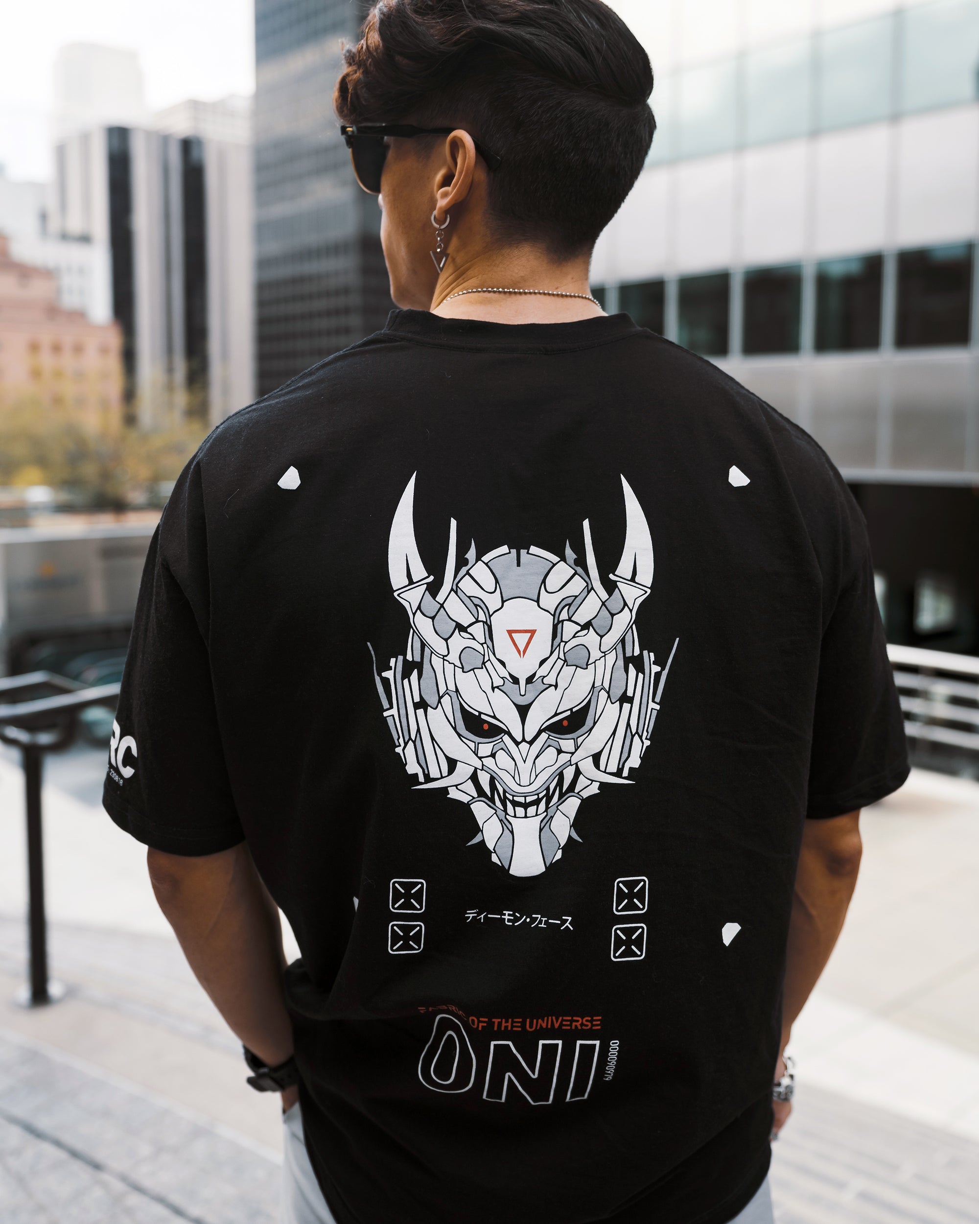 ONI Black Oversized Short Sleeve T - Fabric of the Universe