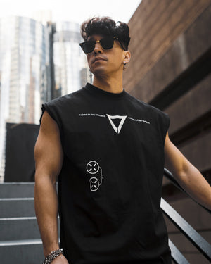 V3-3 Black Oversized Sleeveless T