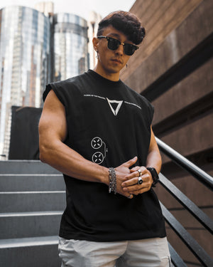 V3-3 Black Oversized Sleeveless T