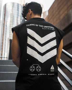 V3-3 Black Oversized Sleeveless T - Fabric of the Universe