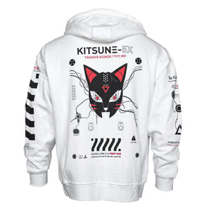 ZZZKitsune-5X RD White Hoodie