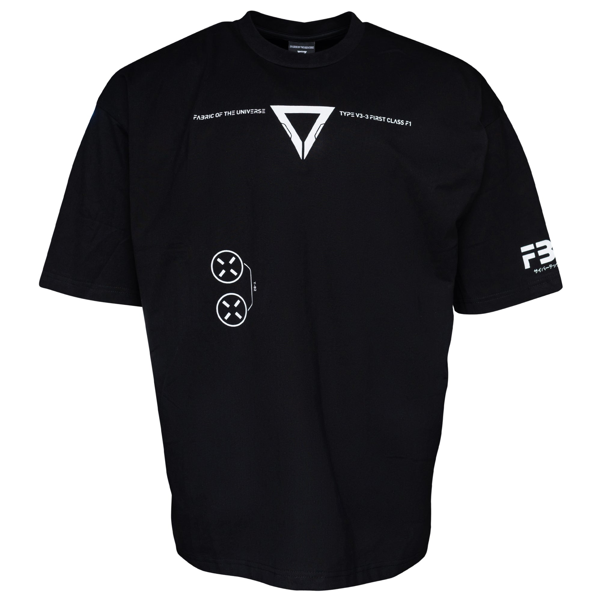 V3-3 Black Oversized Short Sleeve T - Fabric of the Universe