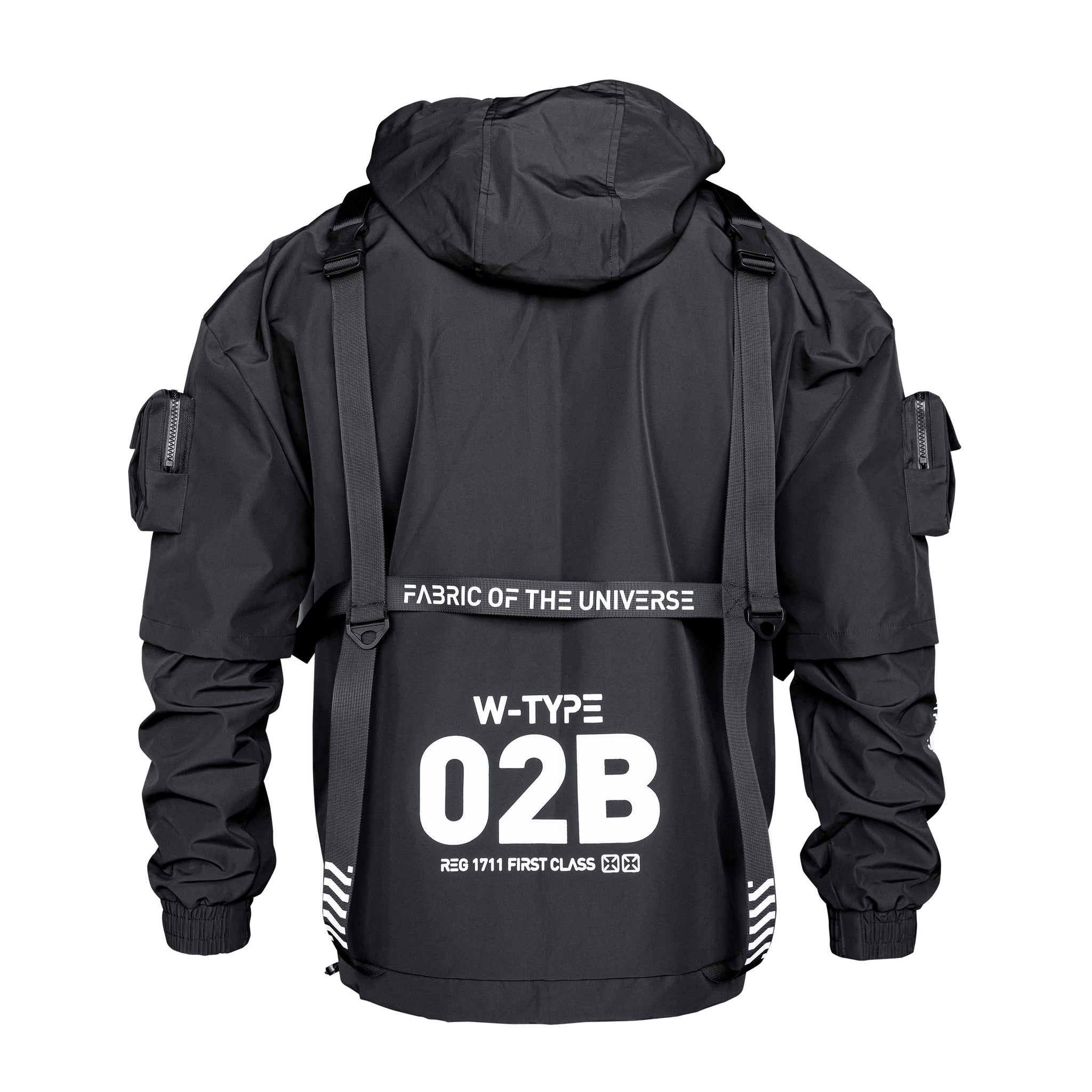 W Type 02B Black Windbreaker Fabric of the Universe