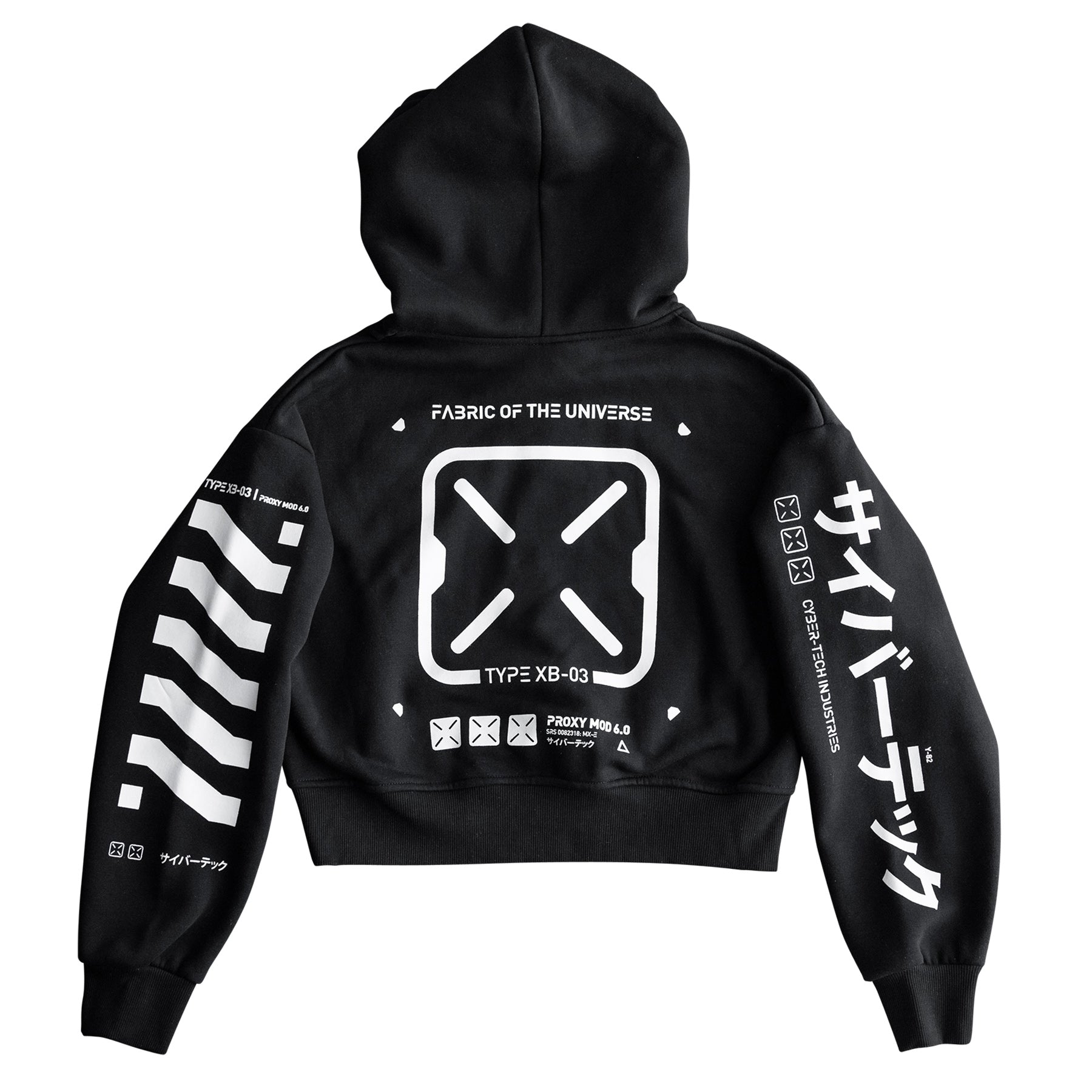 XB-03 Black Crop Hoodie