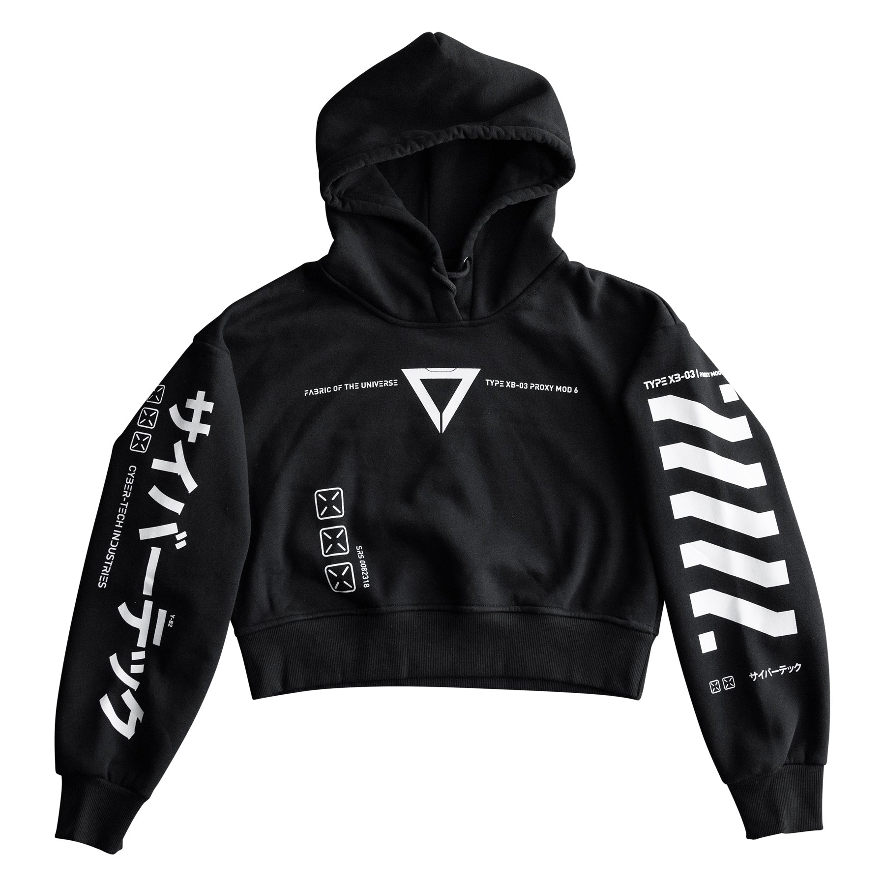 XB-03 Black Crop Hoodie