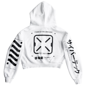 XB-03 White Crop Hoodie