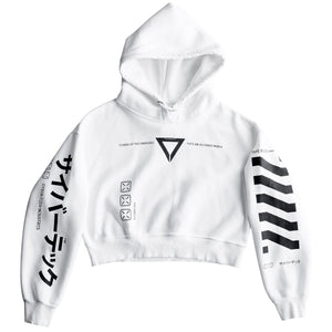 XB-03 White Crop Hoodie