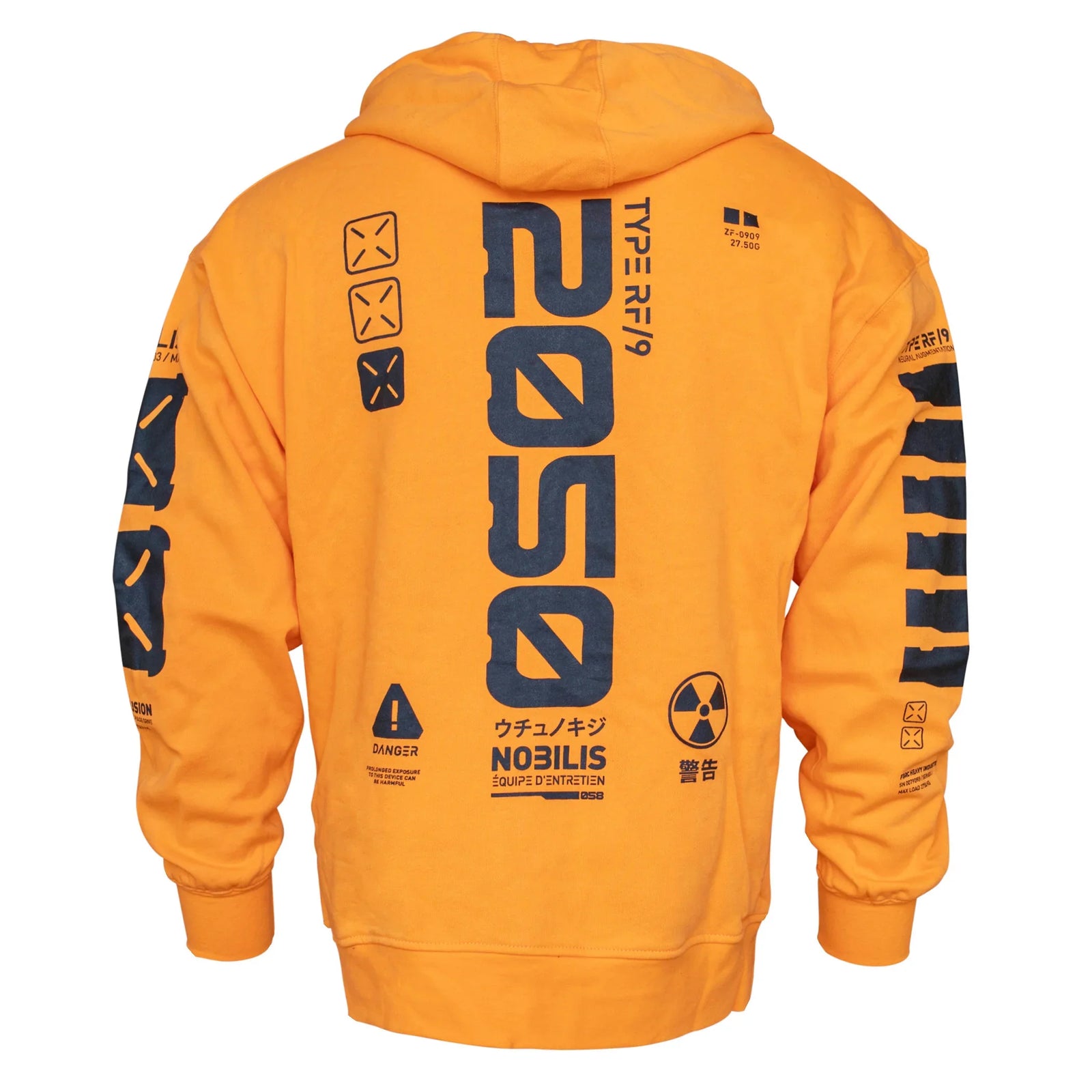 Y-2050 Safety Orange Zip Hoodie