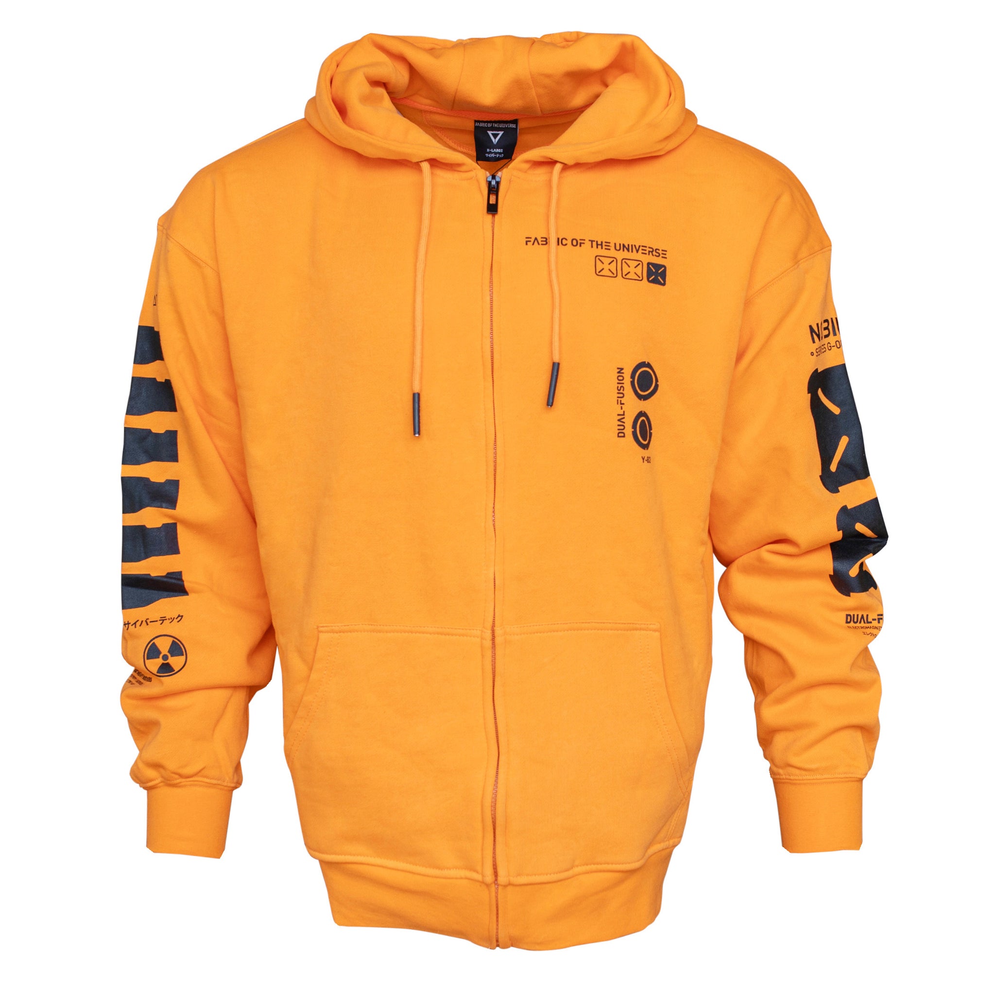Fabric of the Universe Y 2050 Safety Orange Zipper Hoodie